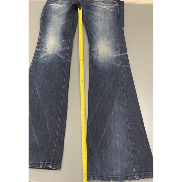 Club Coo’s Flared Jeans Denim Sz 29 30x31 Dark Wash Large Bow Embroidery Y2K - Picture 6 of 12
